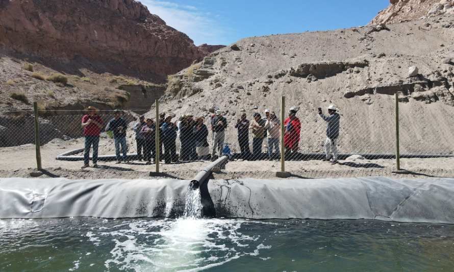 Asociación Atacameña de regantes y agricultores de la Quebrada de Soncor inauguran estanque de agua